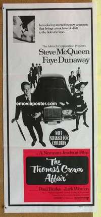 w936 THOMAS CROWN AFFAIR Australian daybill movie poster '68 Steve McQueen