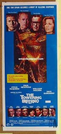 w959 TOWERING INFERNO Australian daybill movie poster '74 McQueen, Newman