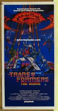 w962 TRANSFORMERS THE MOVIE Australian daybill movie poster '86 cartoon!