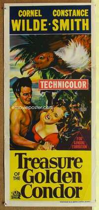 w963 TREASURE OF THE GOLDEN CONDOR Australian daybill movie poster '53 Wilde