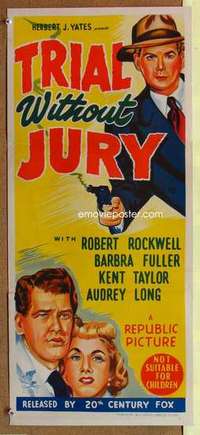 w964 TRIAL WITHOUT JURY Australian daybill movie poster '50 crime thriller!