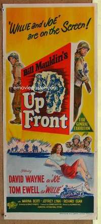 w975 UP FRONT Australian daybill movie poster '51 Bill Mauldin, WWII