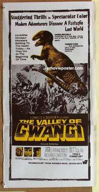 w980 VALLEY OF GWANGI Australian daybill movie poster '69 Ray Harryhausen