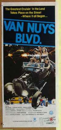 w981 VAN NUYS BLVD Australian daybill movie poster '79 fast cars, Bill Adler