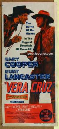w983 VERA CRUZ Australian daybill movie poster '55 Gary Cooper, Lancaster