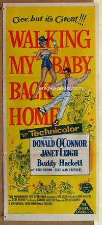 w990 WALKING MY BABY BACK HOME Australian daybill movie poster '53 Leigh