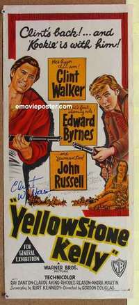 y019 YELLOWSTONE KELLY signed Australian daybill movie poster '59 Walker