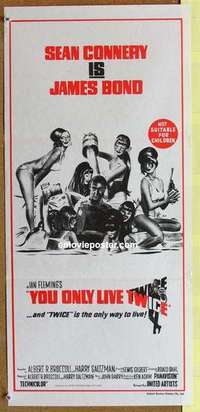 y020 YOU ONLY LIVE TWICE Australian daybill movie poster R80s Connery, Bond!