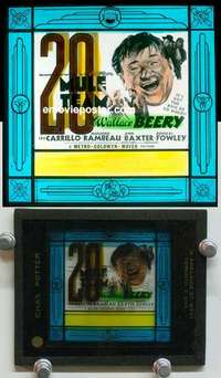 w160 20 MULE TEAM magic lantern movie glass slide '40 Wallace Beery, Carillo