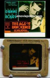 w003 AGE OF INNOCENCE magic lantern movie glass slide '34 Irene Dunne