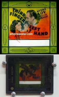w091 THIRD FINGER LEFT HAND magic lantern movie glass slide '40 Myrna Loy