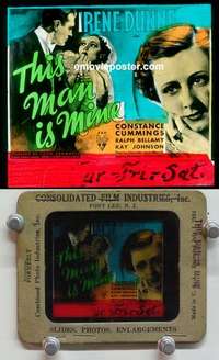 w095 THIS MAN IS MINE magic lantern movie glass slide '34 Irene Dunne