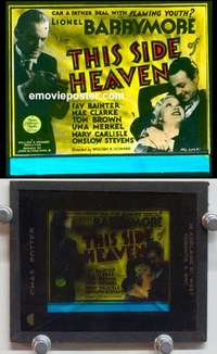w097 THIS SIDE OF HEAVEN magic lantern movie glass slide '34 Lionel Barrymore