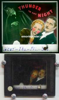 w118 THUNDER IN THE NIGHT magic lantern movie glass slide '35 Edmund Lowe