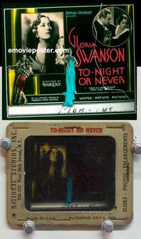 w131 TONIGHT OR NEVER magic lantern movie glass slide '31 Gloria Swanson
