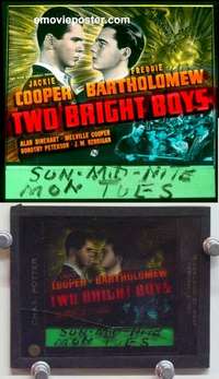 w163 TWO BRIGHT BOYS magic lantern movie glass slide '39 Cooper, Bartholomew