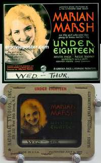 w175 UNDER EIGHTEEN magic lantern movie glass slide '31 bad Marian Marsh!