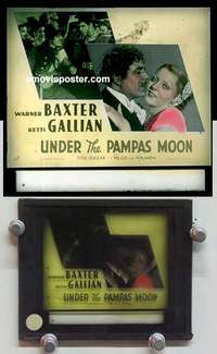w177 UNDER THE PAMPAS MOON magic lantern movie glass slide '35 Warner Baxter