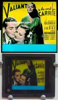 w187 VALIANT IS THE WORD FOR CARRIE magic lantern movie glass slide '36