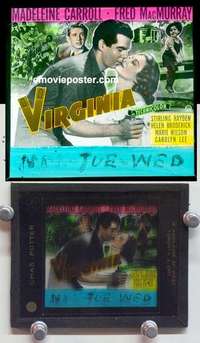 w198 VIRGINIA magic lantern movie glass slide '41 Carroll, MacMurray