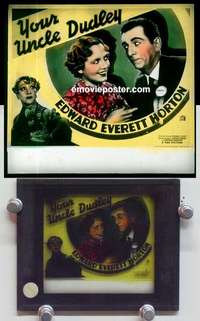 w305 YOUR UNCLE DUDLEY magic lantern movie glass slide '35 Edward Everett Horton