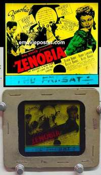 w316 ZENOBIA magic lantern movie glass slide '39 Oliver Hardy, Langdon