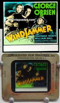 w258 WINDJAMMER magic lantern movie glass slide '37 George O'Brien, Worth