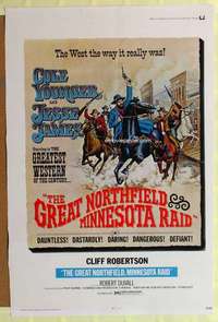 a256 GREAT NORTHFIELD MINNESOTA RAID Thirty By Forty movie poster '72 Robertson