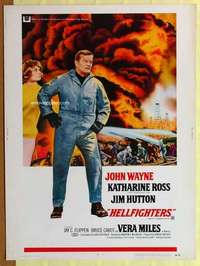 a260 HELLFIGHTERS Thirty By Forty movie poster '69 John Wayne, Red Adair!