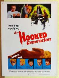 a262 HOOKED GENERATION Thirty By Forty movie poster '68 wild drug image!