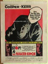 a280 NAKED EDGE Thirty By Forty movie poster '61 Gary Cooper, Deborah Kerr