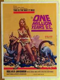 a286 ONE MILLION YEARS BC Thirty By Forty movie poster '66 sexy Raquel Welch!