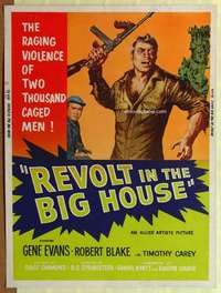a293 REVOLT IN THE BIG HOUSE Thirty By Forty movie poster '58 Gene Evans