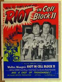 a295 RIOT IN CELL BLOCK 11 Thirty By Forty movie poster '54 Don Siegel, Brand