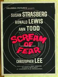 a298 SCREAM OF FEAR Thirty By Forty movie poster '61 Hammer, Susan Strasberg