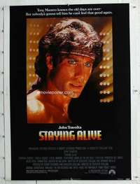 a304 STAYING ALIVE Thirty By Forty movie poster '83 dancing John Travolta!