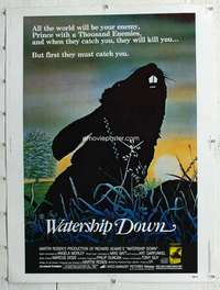 a314 WATERSHIP DOWN Thirty By Forty movie poster '78 animated bunny rabbits!