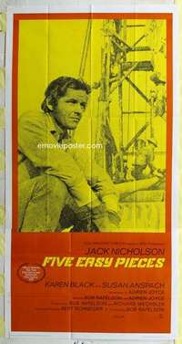 a011 FIVE EASY PIECES int'l three-sheet movie poster '70 Jack Nicholson