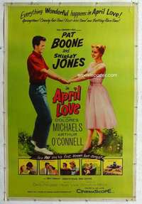 a170 APRIL LOVE Forty by Sixty movie poster '57 Pat Boone, Shirley Jones