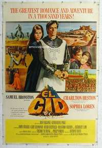 a181 EL CID Forty by Sixty movie poster '61 Charlton Heston, Sophia Loren