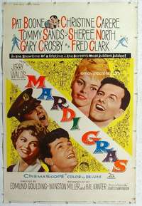 a194 MARDI GRAS style Z Forty by Sixty movie poster '58 Pat Boone, Carere