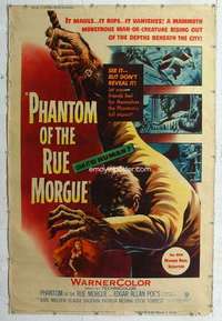 a206 PHANTOM OF THE RUE MORGUE Forty by Sixty movie poster '54 can it be human?