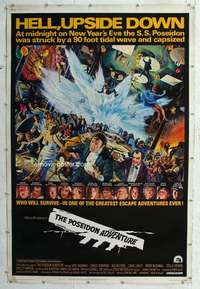 a207 POSEIDON ADVENTURE Forty by Sixty movie poster '72 Gene Hackman, Borgnine