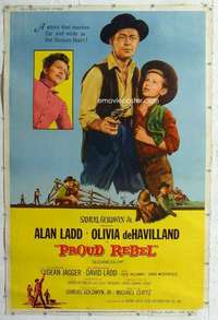 a209 PROUD REBEL Forty by Sixty movie poster '58 Alan Ladd, Olivia de Havilland