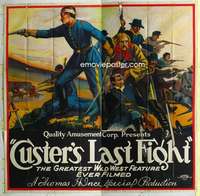a019 CUSTER'S LAST FIGHT six-sheet movie poster R25 great artwork!