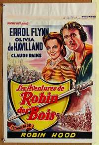 a032 ADVENTURES OF ROBIN HOOD Belgian movie poster R50s Errol Flynn