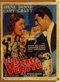 a037 AWFUL TRUTH Belgian movie poster R40s Cary Grant, Irene Dunne