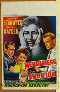 a051 CRIME OF PASSION Belgian movie poster '57 Barbara Stanwyck