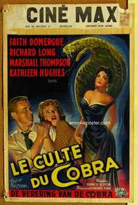 a052 CULT OF THE COBRA Belgian movie poster '55 sexy Faith Domergue!