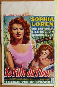 a162 WOMAN OF THE RIVER Belgian movie poster '57 Sophia Loren